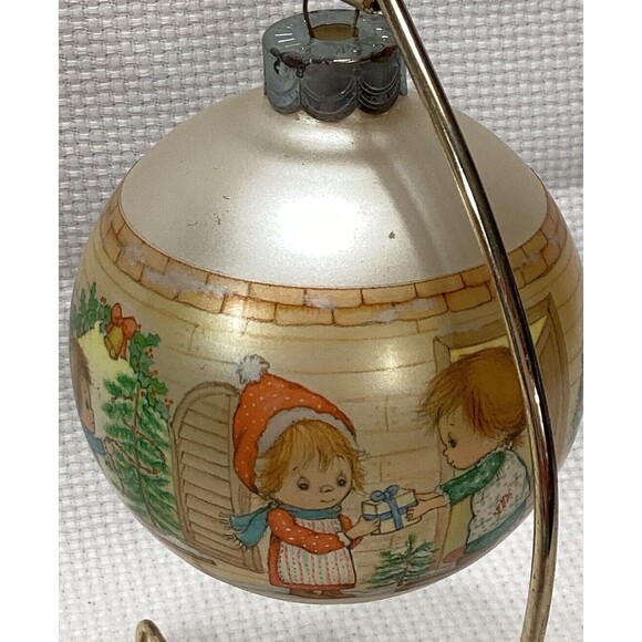 Vintage 1984 Hallmark Cards Betsy Clark 12th Satin Glass Christmas Ornament - Picture 6 of 9